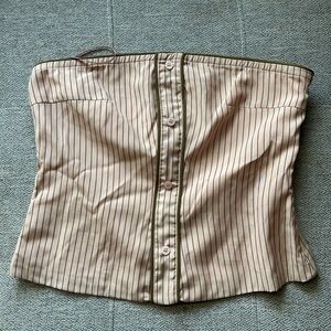 Blue Blush Pink Strapless Top